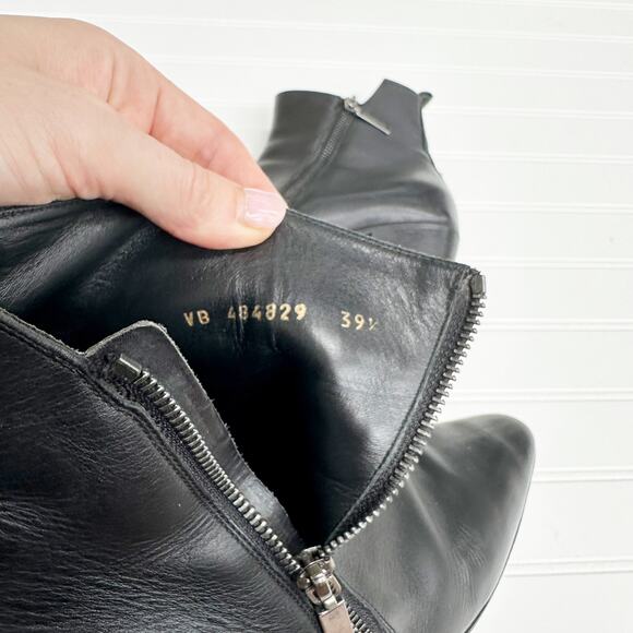 Saint Laurent Rock Chelsea Black Leather Ankle Boots Western Smooth 39.5 - Picture 8 of 15